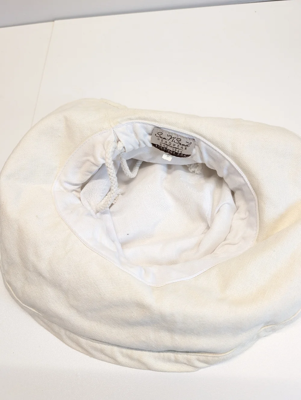 Sun 'N' Sand Women's Ivory Cotton Up Brim Bucket Hat O/S EUC - Picture 7 of 7